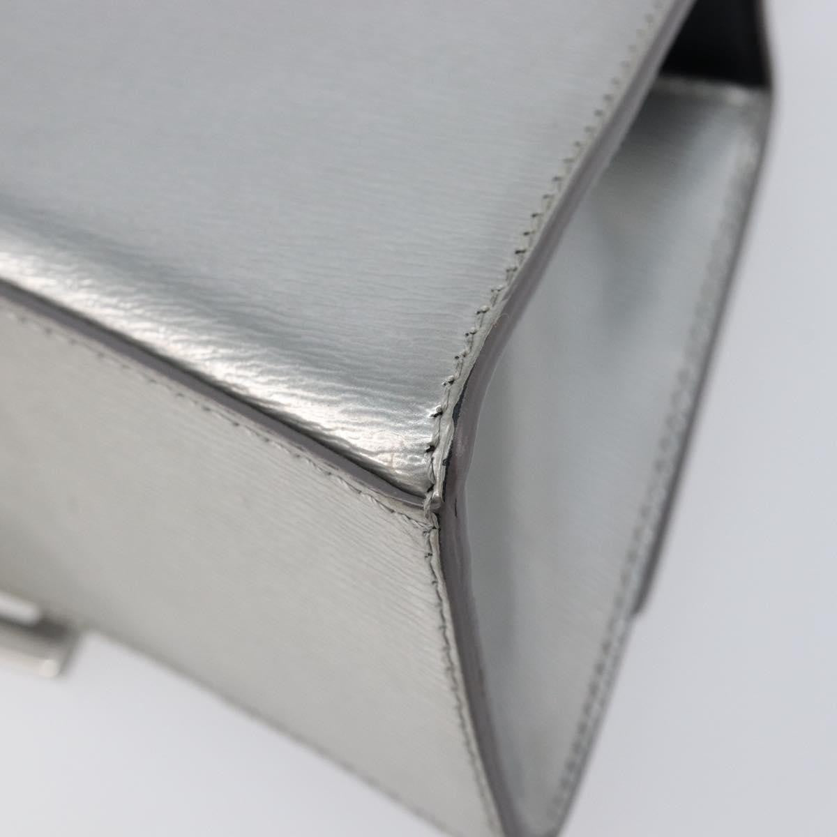 Balenciaga Hourglass Top Handle Leather, Silver, Leather, Handbag