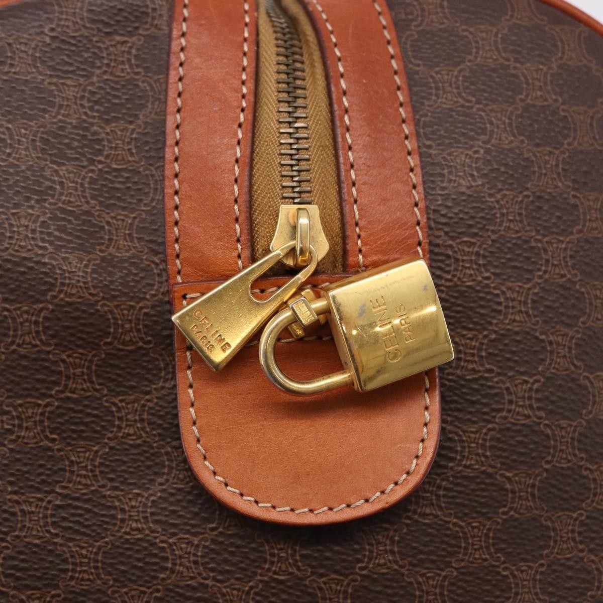 Celine Vintage Duffle Macadam Coated Canvas, Brown, Canvas, Handbag