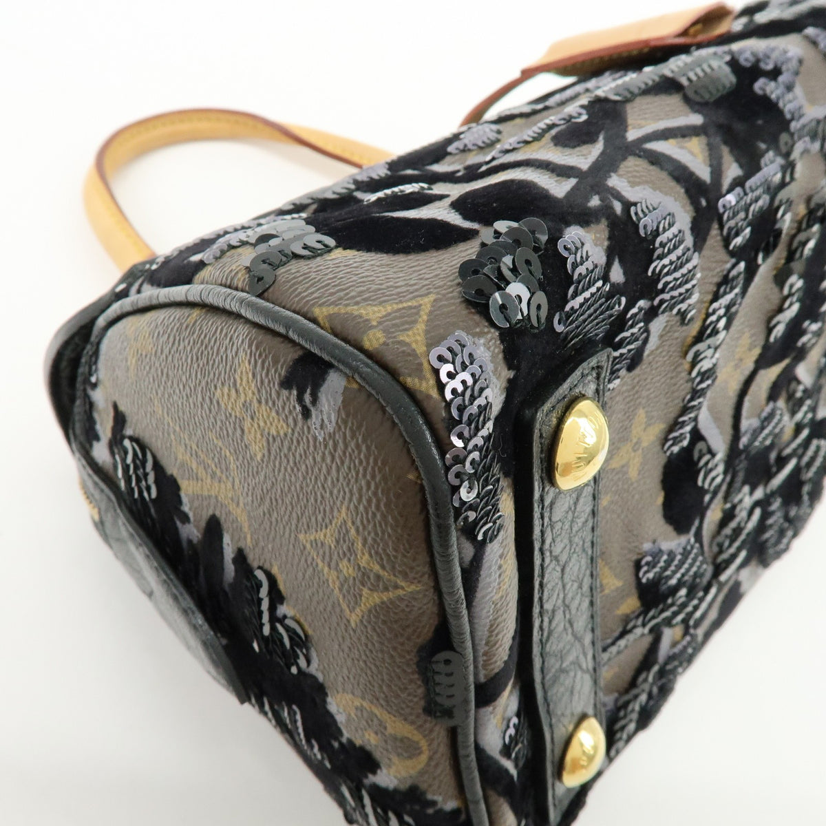 Louis Vuitton Carrousel Fleur De Jais Monogram Canvas, Multicolour, Canvas, Handbag