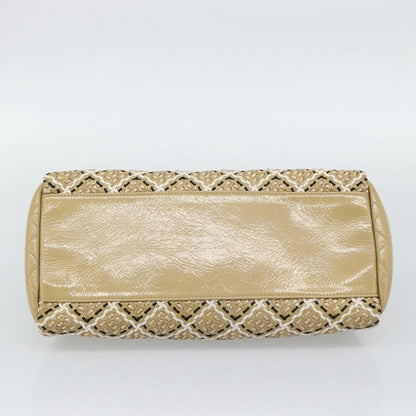 Chanel Just Mademoiselle Quilted Patent, Beige, Patent Leather, Handbag