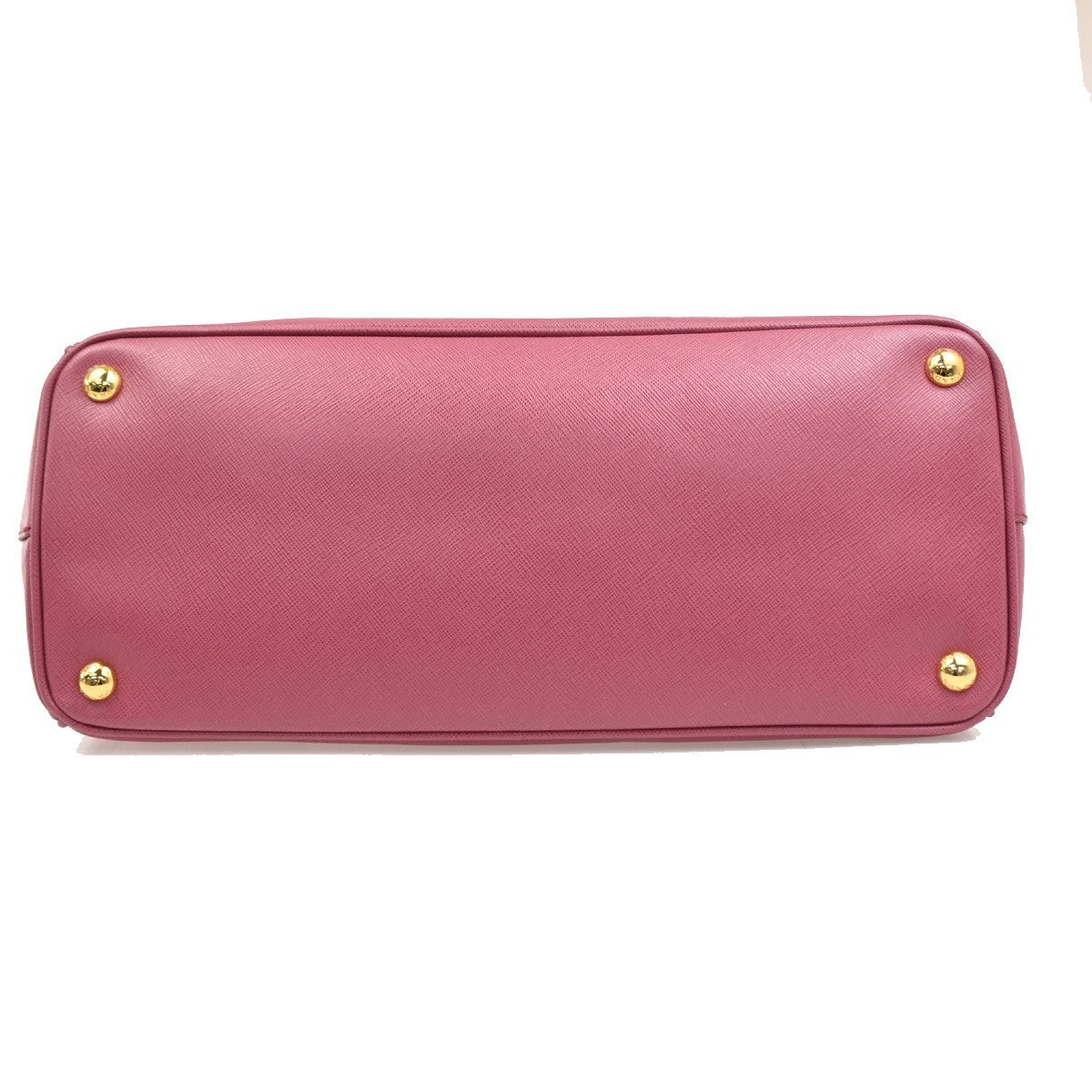 Prada Double Zip Lux Convertible Tote Saffiano Leather, Pink, Leather, Tote Bag