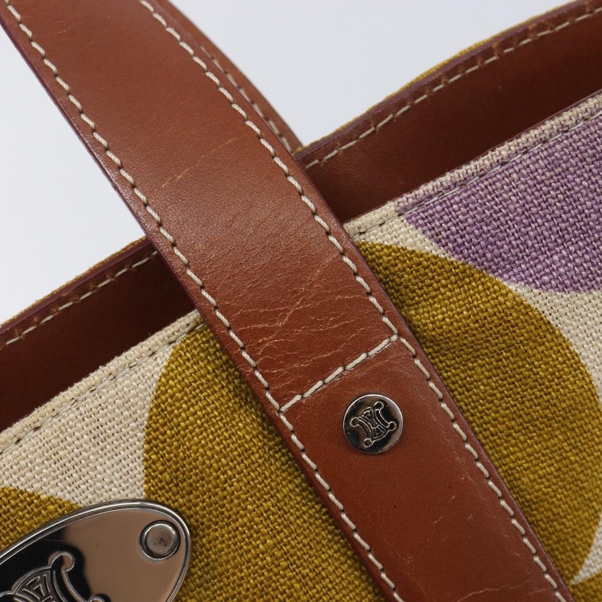 Celine Handbag Canvas, Brown, Canvas, Handbag