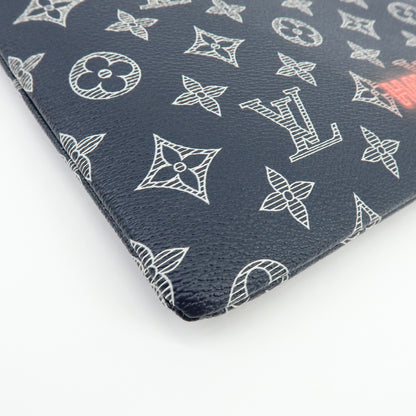 Louis Vuitton Pochette Apollo Limited Edition Upside Down Monogram Ink, Navy, Canvas, Clutch