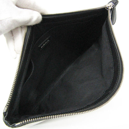 Balenciaga Navy Zip Canvas and Leather, Ecru, Canvas, Clutch