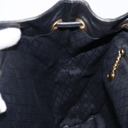 Gucci Vintage Bamboo Leather, Black, Leather, Backpack