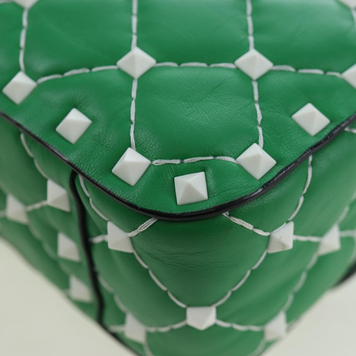 Valentino Garavani Free Rockstud Spike Flap Quilted Leather, Green, Leather, Handbag