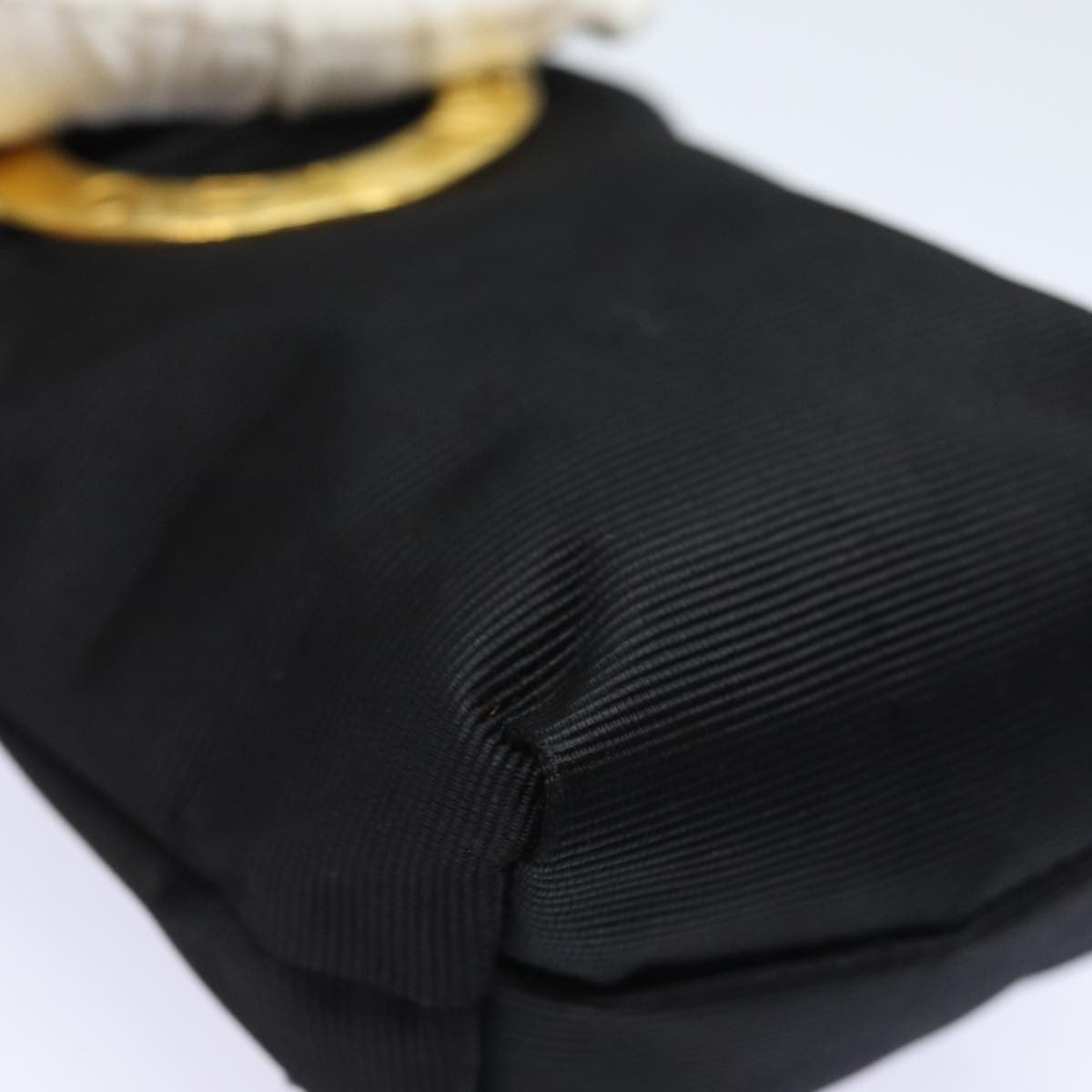 Celine Circle Logo Nylon, Black, Nylon, Clutch