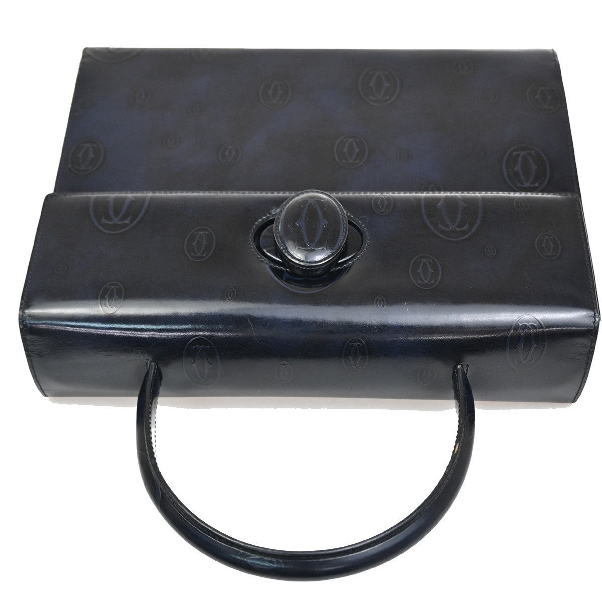 Cartier Happy Birthday Patent Leather, Navy, Patent Leather, Handbag