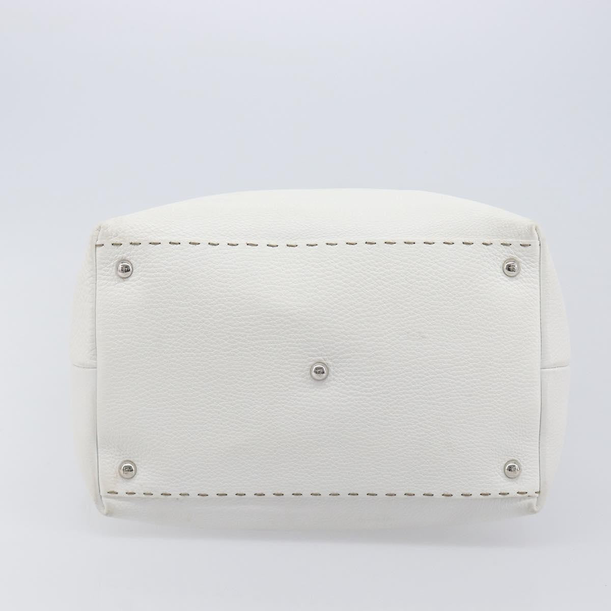 Fendi Selleria 2Bag Leather, White, Leather, Handbag