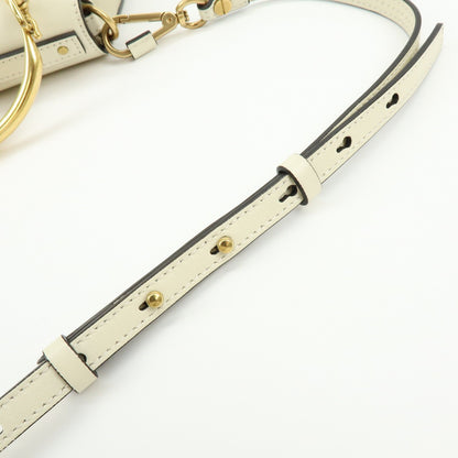 Chloe Nile Studded Suede and Leather, White, Leather, Crossbody Bag