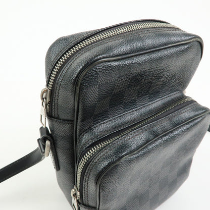 Louis Vuitton Rem Damier Graphite, Black, Canvas, Handbag