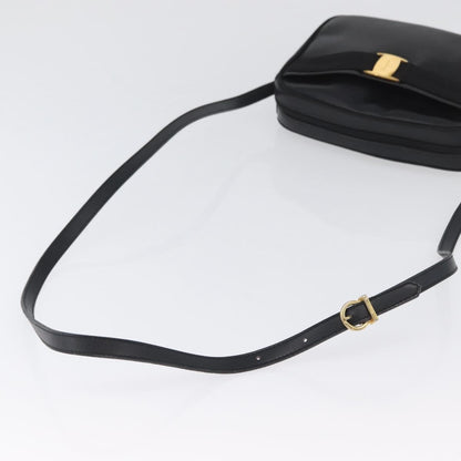 Salvatore Ferragamo Vara Bow camera Leather, Black, Leather, Shoulder Bag