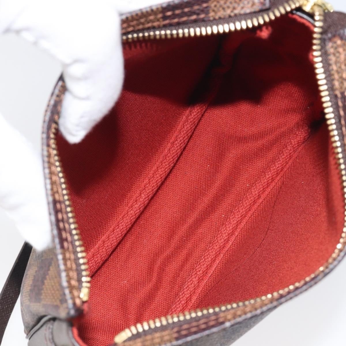 Louis Vuitton Trousse Make Up Damier, Brown, Canvas, Clutch