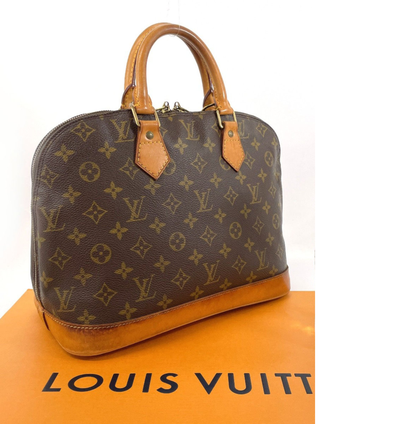 Louis Vuitton Alma, Brown, Canvas, handbag