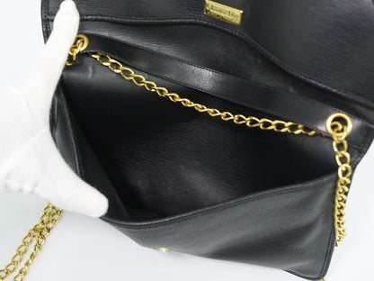Christian Dior Shoulder Leather, Black, Leather, Shoulder Bag