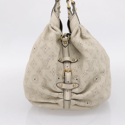 Louis Vuitton L Hobo Mahina Leather, Beige, Leather, Shoulder Bag
