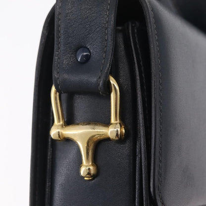 Celine Shoulder Leather, Navy, Leather, Shoulder Bag