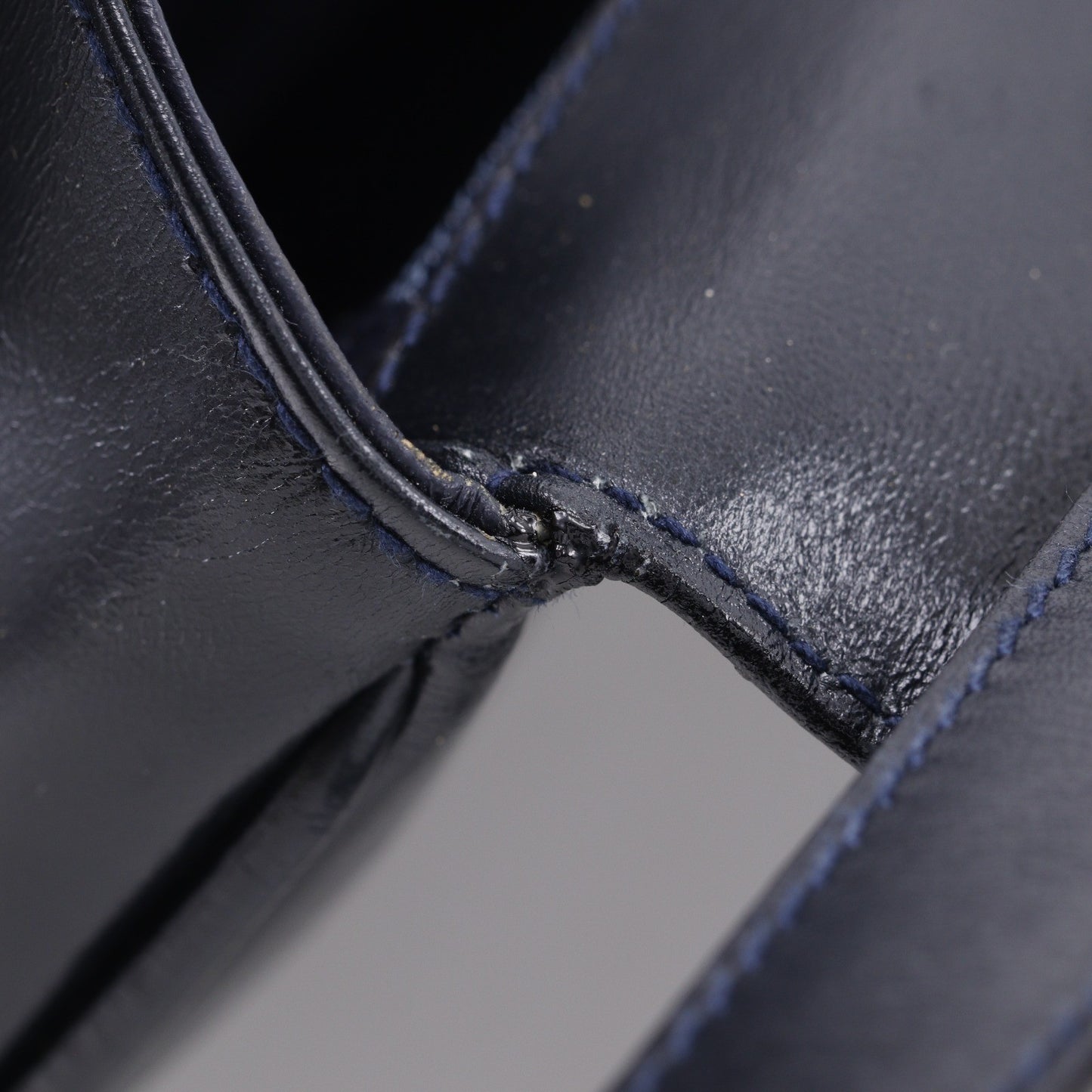 Celine Vintage Triomphe Flap Leather, Black, Calfskin, Shoulder Bag