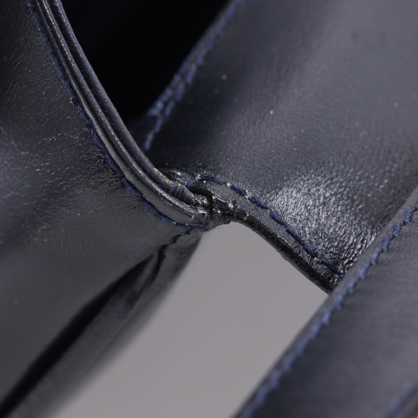 Celine Vintage Triomphe Flap Leather, Black, Calfskin, Shoulder Bag