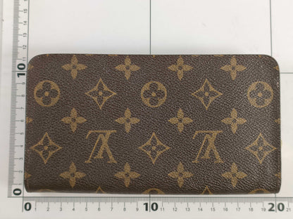 Louis Vuitton Porte-Monnaie Billets Zip Wallet Monogram Glace Leather, Beige, Canvas, Wallet