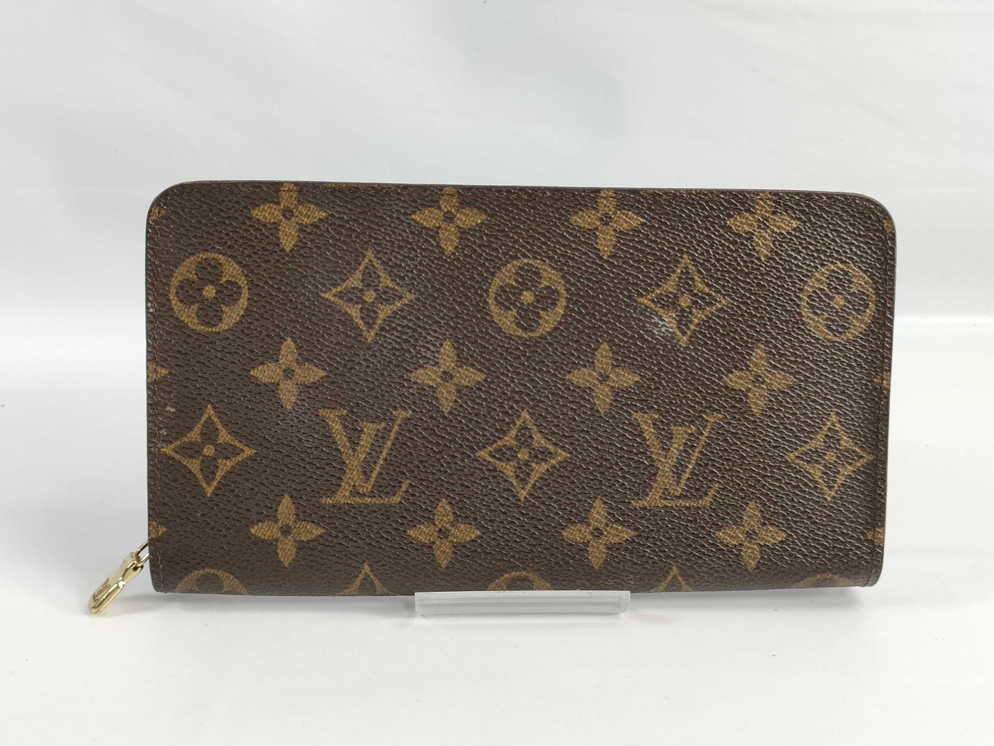 Louis Vuitton Porte-Monnaie Billets Zip Wallet Monogram Glace Leather, Beige, Canvas, Wallet