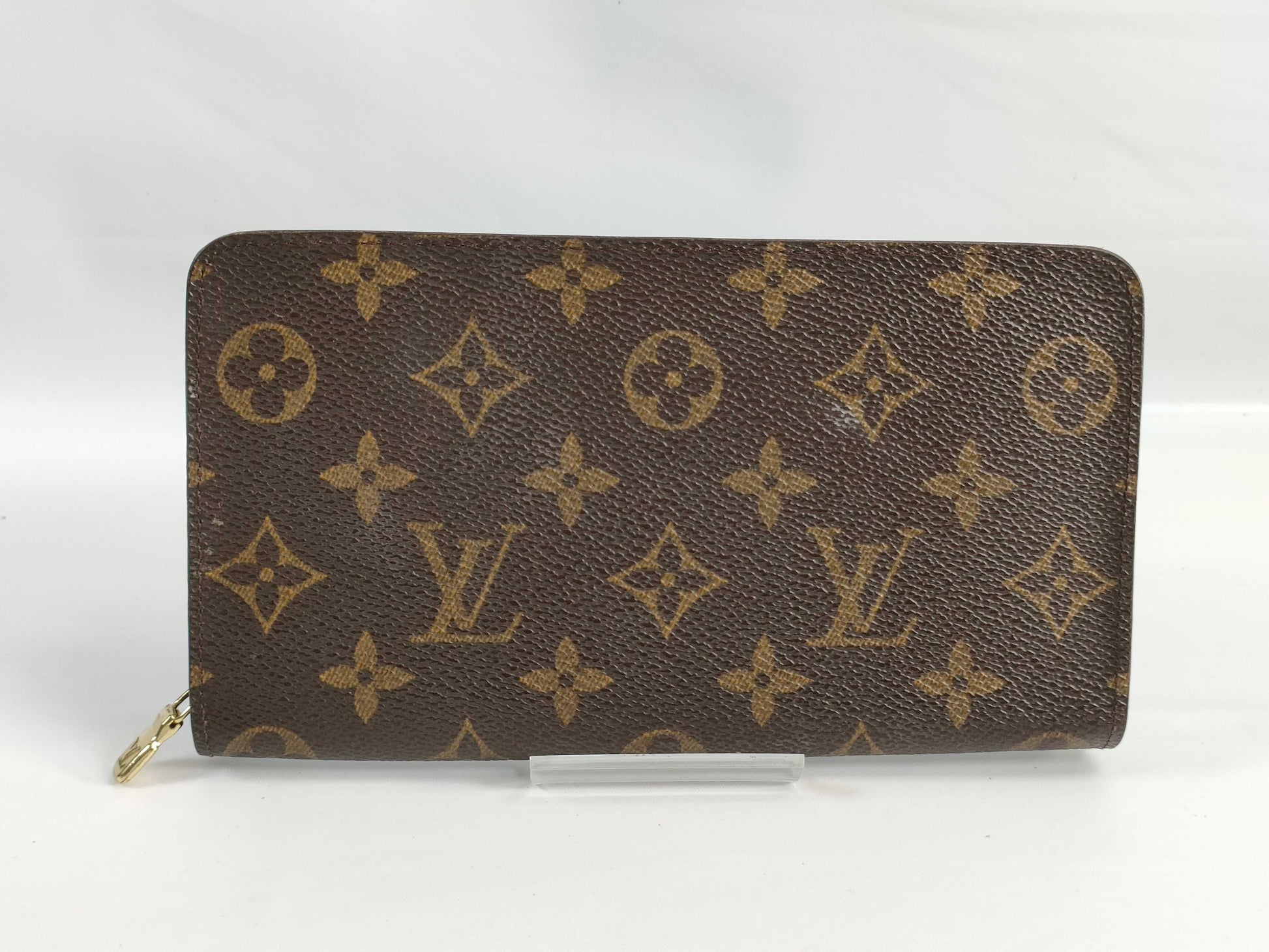 Louis Vuitton Porte-Monnaie Billets Zip Wallet Monogram Glace Leather, Beige, Canvas, Wallet