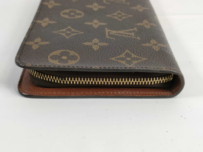 Louis Vuitton Porte-Monnaie Billets Zip Wallet Monogram Glace Leather, Beige, Canvas, Wallet