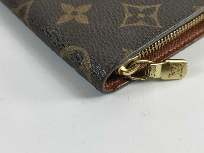 Louis Vuitton Porte-Monnaie Billets Zip Wallet Monogram Glace Leather, Beige, Canvas, Wallet