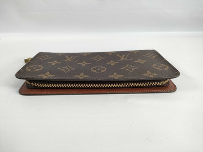 Louis Vuitton Porte-Monnaie Billets Zip Wallet Monogram Glace Leather, Beige, Canvas, Wallet