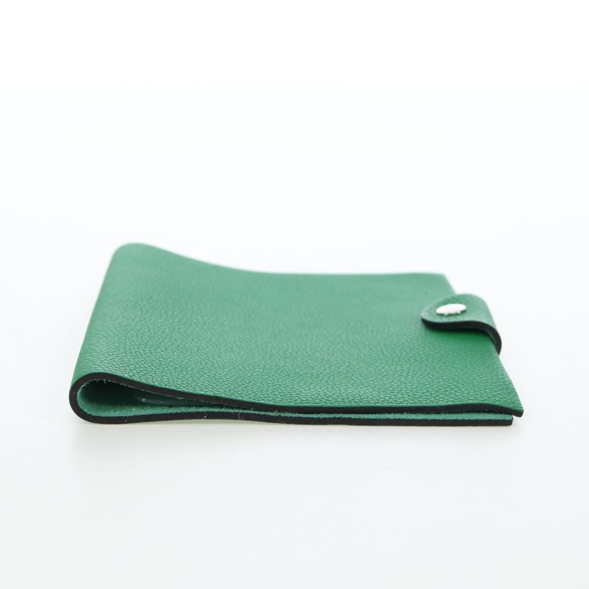 Hermes Ulysse Agenda Cover Leather, Green, Leather, Wallet