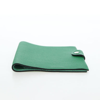 Hermes Ulysse Agenda Cover Leather, Green, Leather, Wallet