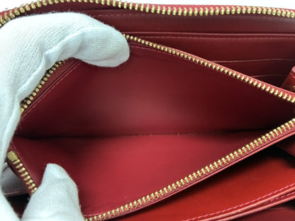 Louis Vuitton Zippy Monogram Vernis, Red, Patent Leather, Wallet
