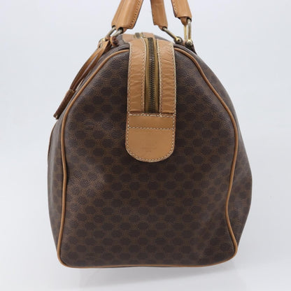 Celine Vintage Duffle Macadam Coated Canvas, Brown, Canvas, Handbag