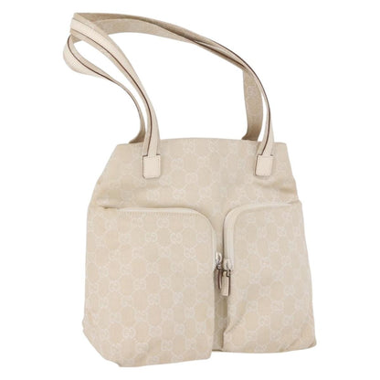 Gucci Double Pocket Tote GG Canvas and leather, Ecru, Canvas, Handbag