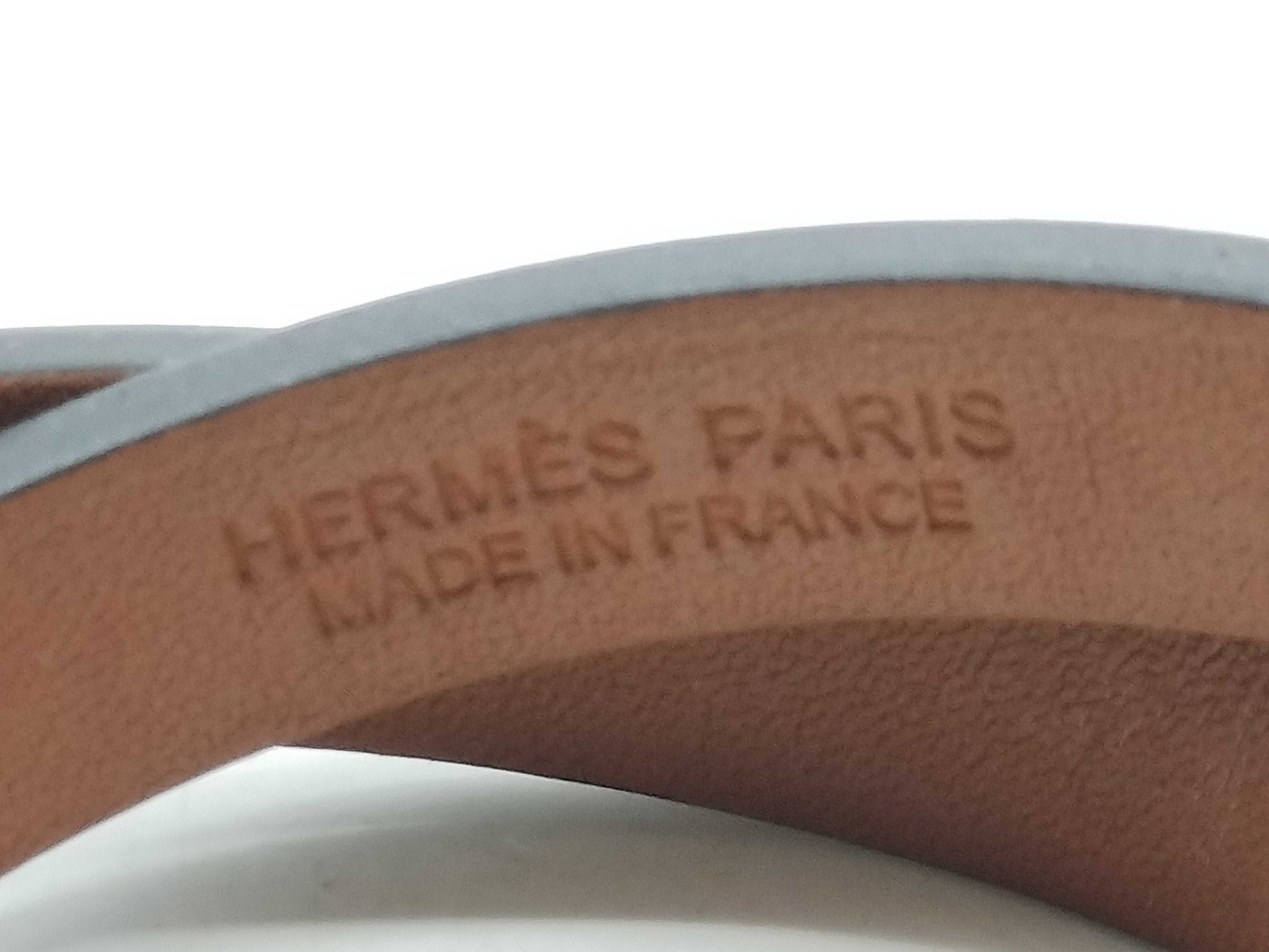 Hermes Kelly Double Tour Bracelet Leather, Neutral, Leather, Bracelet
