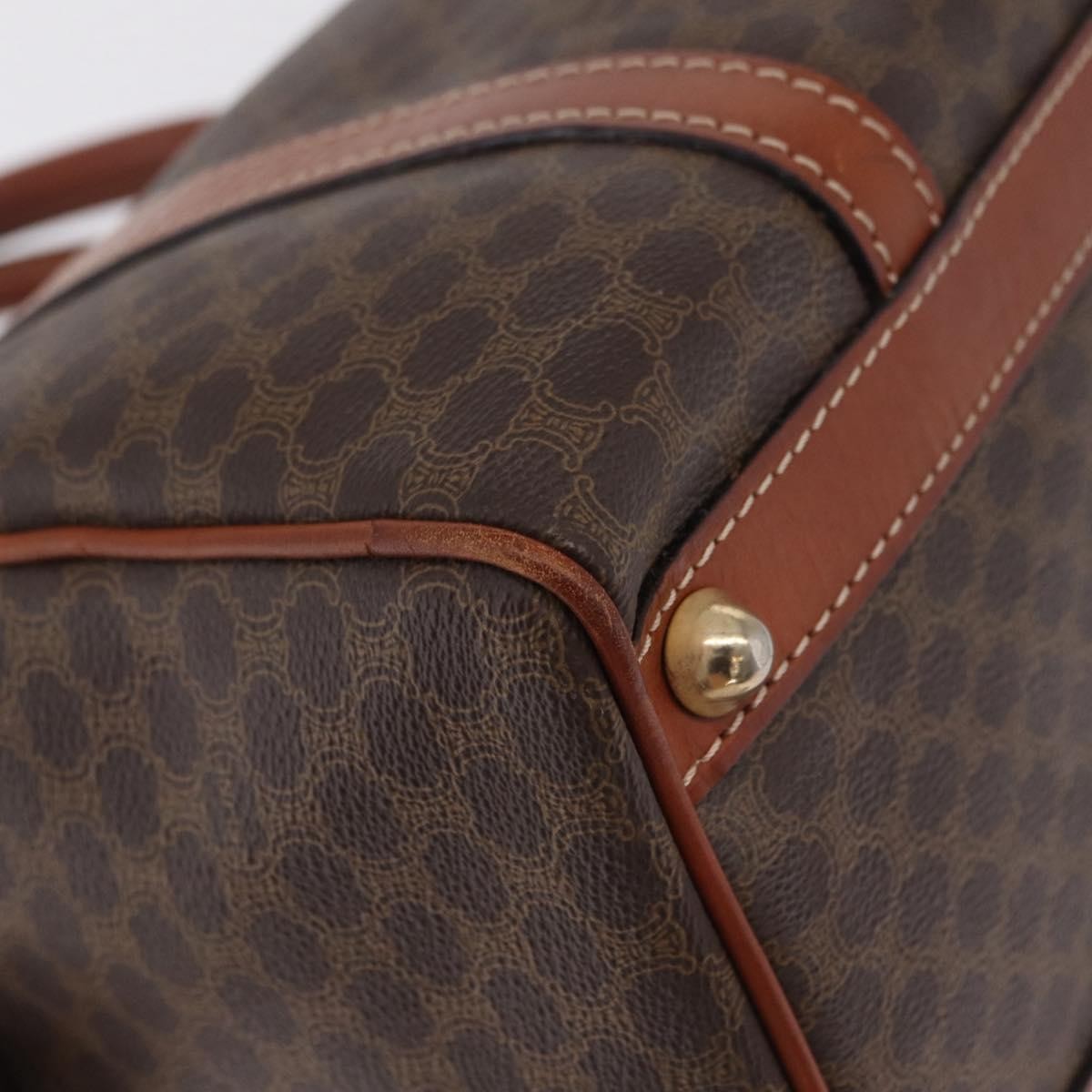 Celine Macadam Macadam with leather, Brown, Canvas, Tote Bag