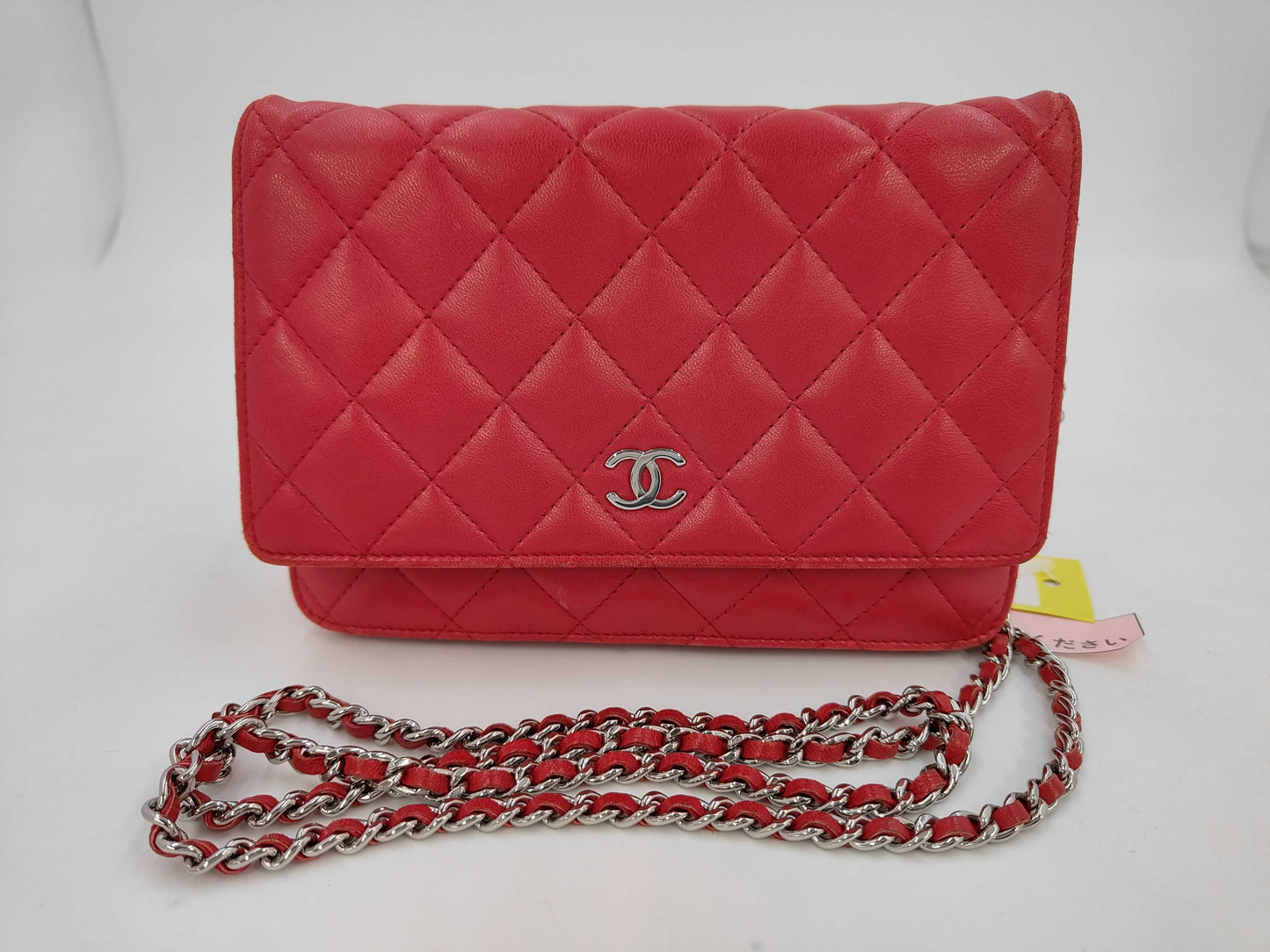 Chanel Timeless CC Wallet on Chain Quilted Goatskin, Red, Leather, Handbag
