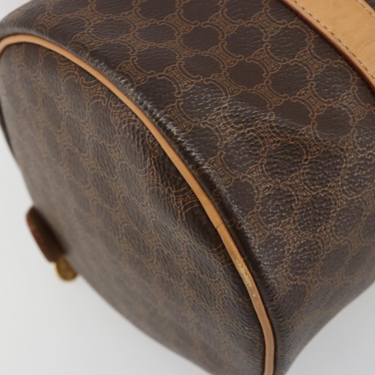 Celine Vintage Barrel Macadam Canvas & Leather, Brown, PVC, Handbag