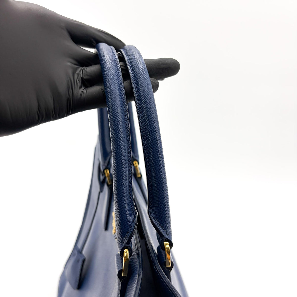 Prada Lux Open Saffiano Leather, Blue, Leather, Tote Bag