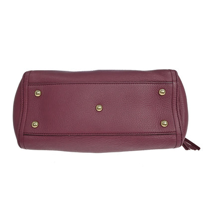 Gucci Soho Convertible Top Handle Leather, Purple, Leather, Handbag