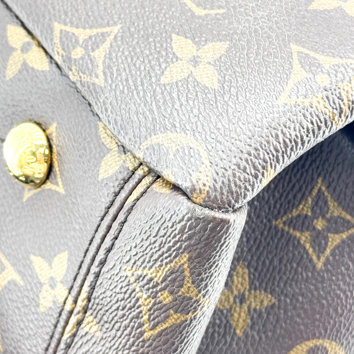 Louis Vuitton Pallas Monogram Canvas with Leather, Brown, Canvas, Tote Bag
