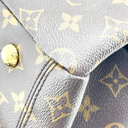 Louis Vuitton Pallas Monogram Canvas with Leather, Brown, Canvas, Tote Bag