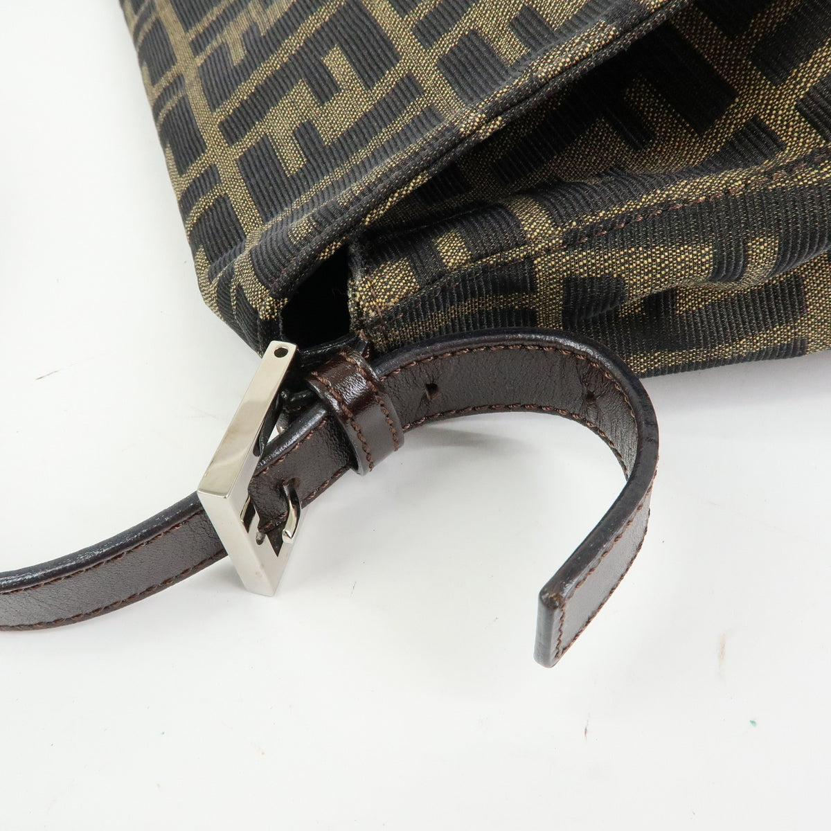 Fendi Zucchino Mamma Baguette Canvas, Brown, Canvas, Shoulder Bag