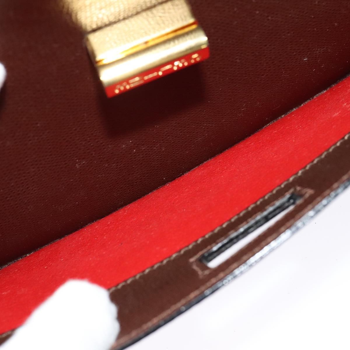 Celine Vintage Turnlock Leather, Brown, Leather, Shoulder Bag