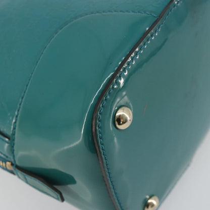 Gucci Nice Top Handle Microguccissima Patent, Turquoise, Patent Leather, Handbag