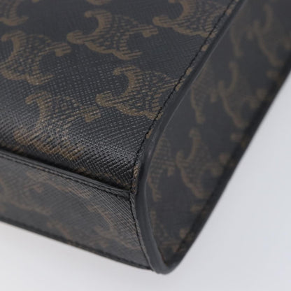 Celine Vertical Cabas Triomphe Coated Canvas, Black, Canvas, Tote Bag