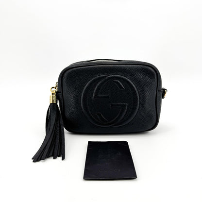 Gucci Soho Disco Leather, Black, Leather, Crossbody Bag