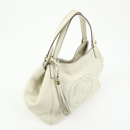 Gucci Soho Leather, Beige, Leather, Shoulder Bag