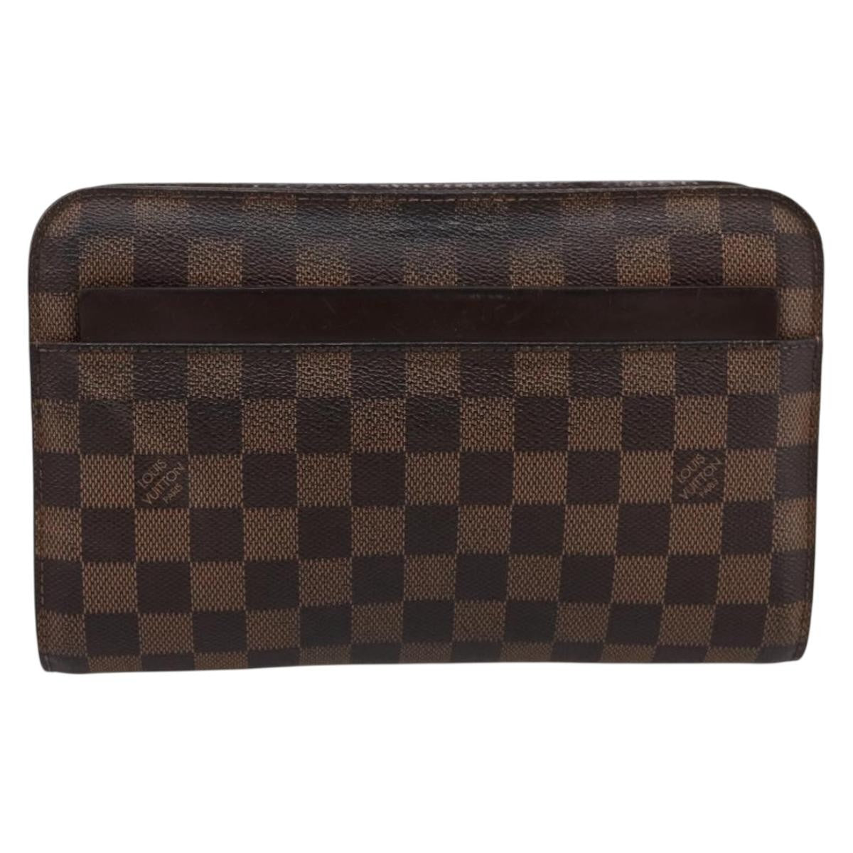 Louis Vuitton Pochette Saint Louis Damier, Brown, Canvas, Clutch