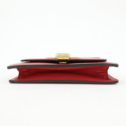 Gucci Sylvie Chain Leather, Red, Leather, Shoulder Bag